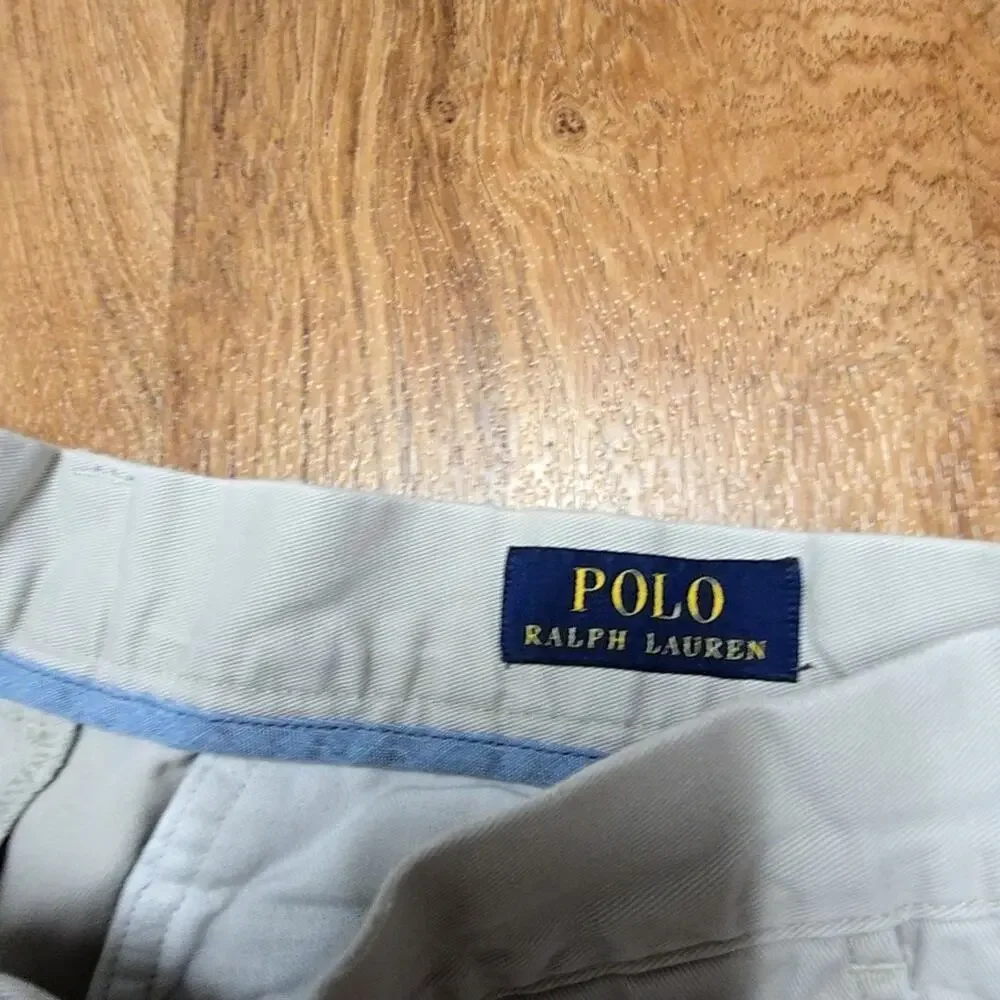Polo Ralph Lauren Mens Chino Shorts Light Gray 100% Cotton Size 30